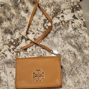 Tory Burch Camel Leather Crossbody Bag